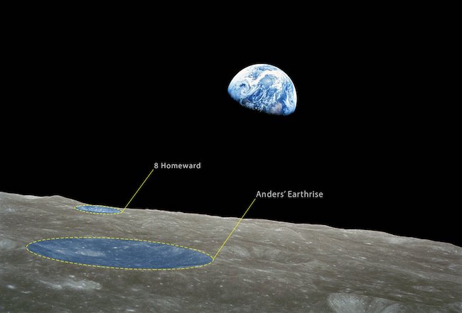 Bumi Terbit yang dipotret oleh Willam Anders saat Misi Apollo 8. Kredit: William Anders / NASA